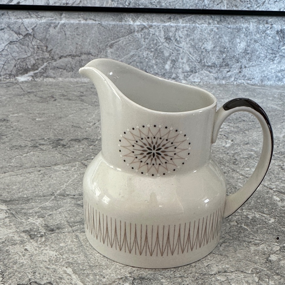 Royal Doulton Morning Star Cream Ceramic Pitcher with Geometric Design
